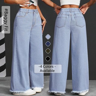 High Waist Wide Leg Jeans Women Raw Edge Ripped Mom Jeans Casual Baggy Denim Pants Free Shipping