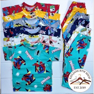 Bundle Character Kids Terno Pajama Sleepwear ( 3 Pair & 5 Pair ) Infant To 12 Y/O Boy And Girl Pants