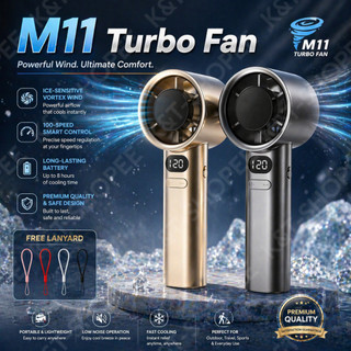 M11 Turbo Fan Handheld 3600mAh Rechargeable Portable 120 speed Cooling Fan w/ LED Display for Travel
