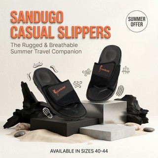 Sandugo high-quality thick-soled Velcro adjustable slippers are stylish, comfortable, and versatile.