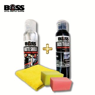 65ML BOSS BACK TO BLACK & MATTE SHIELD KIT FOR MOTORCYCLE CAR PLASTIC RESTORER PERMANENT SOLUTION AR