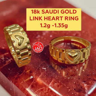 PAWNABLE 18k SAUDI GOLD HEART LINK RING