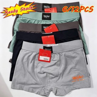 COD 6/12Pcs Boxer for Men's Underwear Cotton Boxer Briefs Sports Breathable Antibacterial Underwear