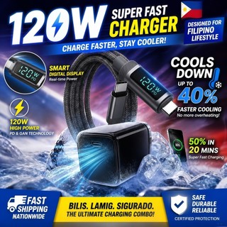 Realo 120W USB- Android/Type-C to iOS/L Digital Display PD Fast Charging 6A Fast