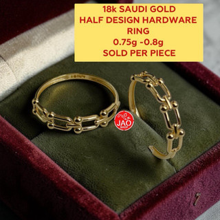 PAWNABLE 18k SAUDI GOLD HD  RING HALF DESIGN