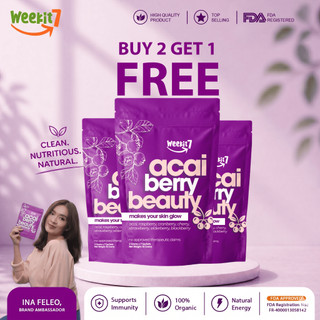 3 Packs Weekit7 Organic Acai Berry Powder Mixed Berry Juice Beauty Drink Pcos Glow&Radiant Skin FDA