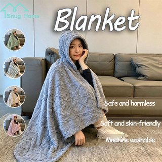Blanket Fleece Blanket Jacquard Comforter Soft Blanket Fixed By Buttons Wearable Blanket For Adult