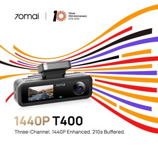 70mai NEW LAUNCH T400 1440P 3-Channel Dashcam 360° View 210s Buffered Emergency Rec 12M Warranty