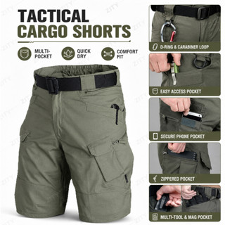 【COD】Ready Stock Waterproof Cargo Shorts Mens Cargo Pants 6 Packet Short for Man Breathable Pants