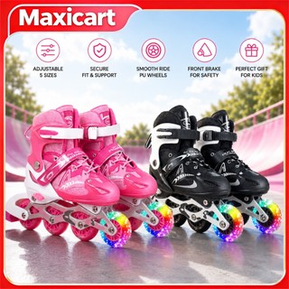 Maxicart Roller Skate Shoes for Kids Adjustable Inline Flash Roller Skates Roller Blades Skate Shoes