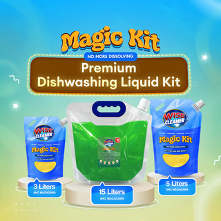 Wise Cleaner Magic Premium Dishwashing Liquid Kit 3L 5L 15-16L for Home, Refill & Negosyo