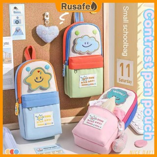 Large-Capacity Polyester Fiber Stationery Bag Multi-Functional Cute Patterned Small Item Storage Bag