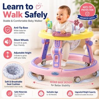 Baby Walker for Baby Boy girl With Music Sound Adjustable and Safety Learning Walker