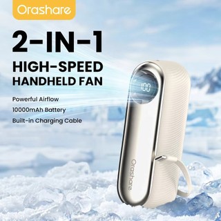 Orashare HFP11 10000mAh Handheld Fan With Powerbank High Speed Strong Wind Portable Fan With Cable