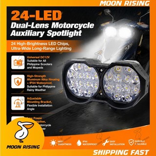 MOTORCYCLE LIGHTINGS UNIVERSAL 12 LED PEARLS 2 IN 1 MOTORCYCLE SPOTLIGHT [MOONRISING]