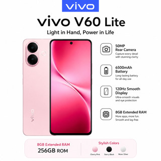 Vivo V60 Lite 5G cellphone (8+256)丨6500mAh battery+90W Fastcharge丨Media Tek Dimensity