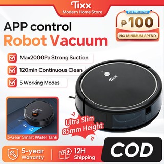 Tixx Robot Smart Vacuum Cleaner Mopping Functionality Automatic 2-in-1 Robot Vacuum & Mop Low Noise