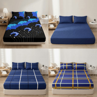3 in 1  Bed sheet cotton full garterized fitted bedsheet with 2 pcs pillow case