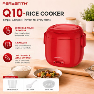 PerySmith Q10 Compact Mini Rice Cooker – EasyCooking Series