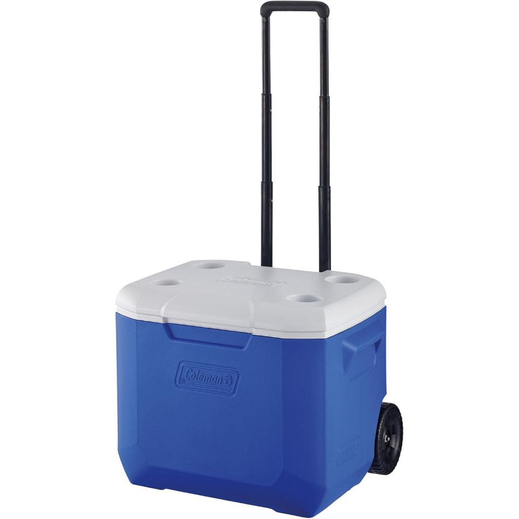 Coleman 60QT Wheeled Cooler 56L Large Capacity Rolling Ice Chest Up to 3–4 Days Insulation Camping O