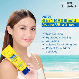 LUXE ORGANIX 6 in 1 Maxshield Active Ultra Sheer Face and Body Sunscreen 100ml