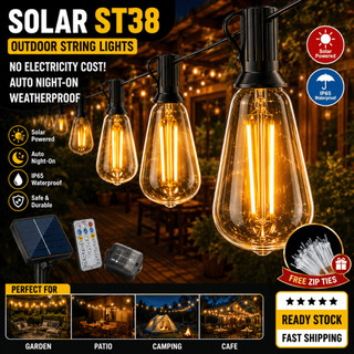 Outdoor Solar String Lights Waterproof Shatterproof ST38 30M for Patio Garden Party Decor