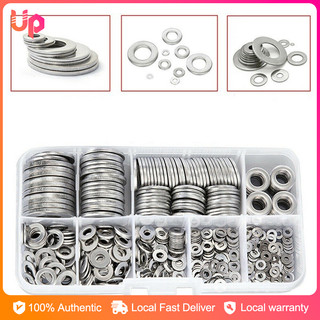 Stainless Steel Flat Washers Kit - 180/360/500pcs Assortment Box Plain Washer Gasket Ring