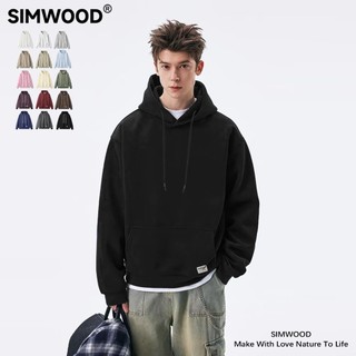 SIMWOOD pullover hoodie jacket,Boxy hoodie，thick earth-toned sweatshirt, loose fit, unisex.A