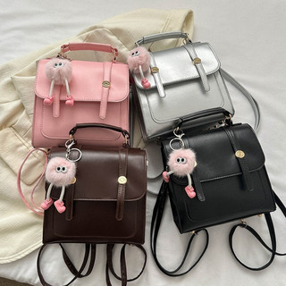 AMOSCOSDS Korean College Style Bag Women's Anime Cute Backpack 2025 New Trendy Fashion Casual Bag