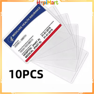 10Pcs Card Holder Double Side Frosted/Clear Waterproof Anti-Magnetic Anfi-Wear ID Card Protect Sleev