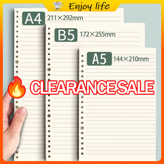 【On Hand】A5/B5/A4 Refill pages/ loose leaf Notebook binder Refill (60 leaves)