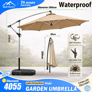 Wthb Outdoor Cantilever Outdoor Umbrella with High-Strength Frame and Infinite Tilt Graden Umbrella