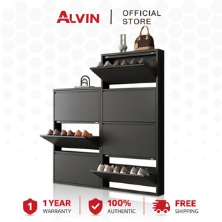ALVIN Ultra-thin flip-top cold-rolled steel shoe cabinet