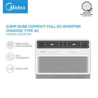 Midea 0.8HP-1.5HP Qube Compact Full DC Inverter Cool Flash Window Type Aircon