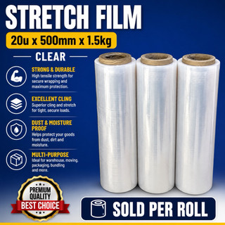 Stretch Film 20mic x 1.5kg x 20 " X Sold Per Roll