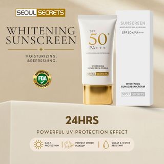 [NEW] Seoul Secrets Whitening Sunscreen SPF 50 PA+++ | Luxury Broad Spectrum UVA/UVB Protection Adva