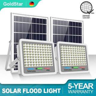 Gold Star Solar Flood Light Outdoor Waterproof IP68 Solar Lights Street Light With Remote Solar Pane