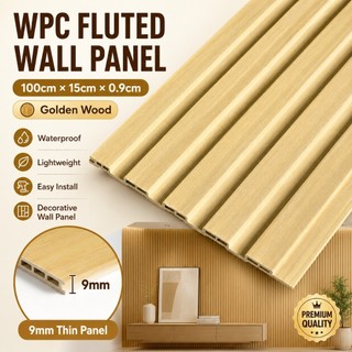 【RSR】 Wood Panel Board Grille Design PVC Background Wall Decor Sticker Waterproof Home Decoration