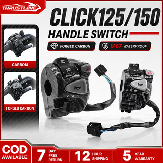 ThrustLine Click 125/150 Domino Handle Switch for motorcycle Carbon Pssing Hazard LED PLug and Play