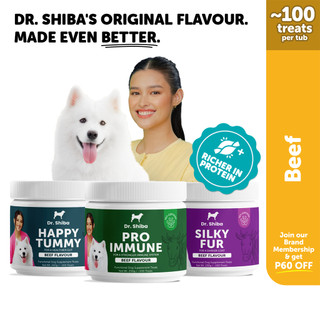 Dr Shiba Happy Tummy, Silky Fur, Pro Immune Healthy Dog Treats - Dog Food for Overall Dog Health