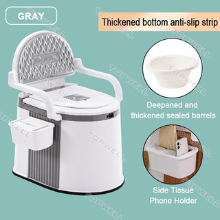 【 Ready Stock】Mobile Toilet Elderly Pregnant Women Adult Toilet Portable Foldable Plastic Toilet