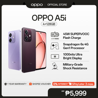 [RESTOCKING SOON] OPPO A5i 4 + 64/128GB | 45W SUPERVOOC Flash Charge | Snapdragon 6s 4G Gen 1