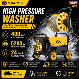 SOARFLY 5200W Pressure Washer Heavy Duty Power Sprayer Portable Watergun High Pressure Washer