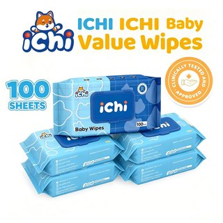 Ichi Baby Wipes 100sheets for Baby Wipe for kids Tear-free formula Made of pure cotton
