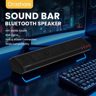 Orashare BSS01 Bluetooth Soundbar 10W Deep Bass Wireless Speaker Surround USB for PC Laptop Gaming