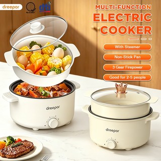 Dreepor Multi Electric Cooker Rice Cooker Hot pot Cooker Non Stick Pan With Steamer