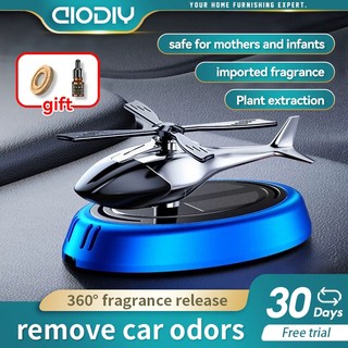 AIODIY Car Air Freshener Solar Helicopter Ornament Long-Lasting Light Scent Odor Eliminator
