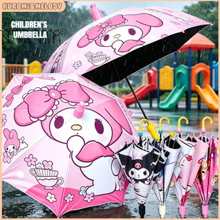 Melody 4-12 Yrs Kids Cartoon Cute Umbrella for Boys and Girls High Quality Long Handle Sunshade
