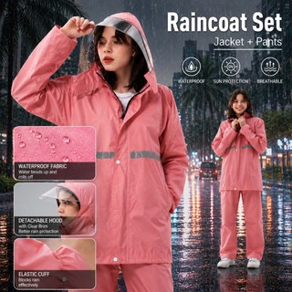 Waterproof Motorcycle Raincoat for Men Women Makapal Heavy Duty Big Size Pink Blue Lightweight