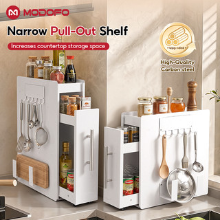 Pull Out Spice Storage Cabinet Multifunctional Narrow Side Pull-out Shelf Kitchen Spice Rack